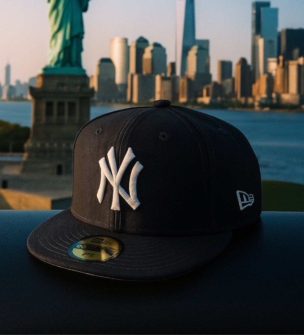 New York Yankees Black Fitted Cap with Statue of Liberty Embroidery