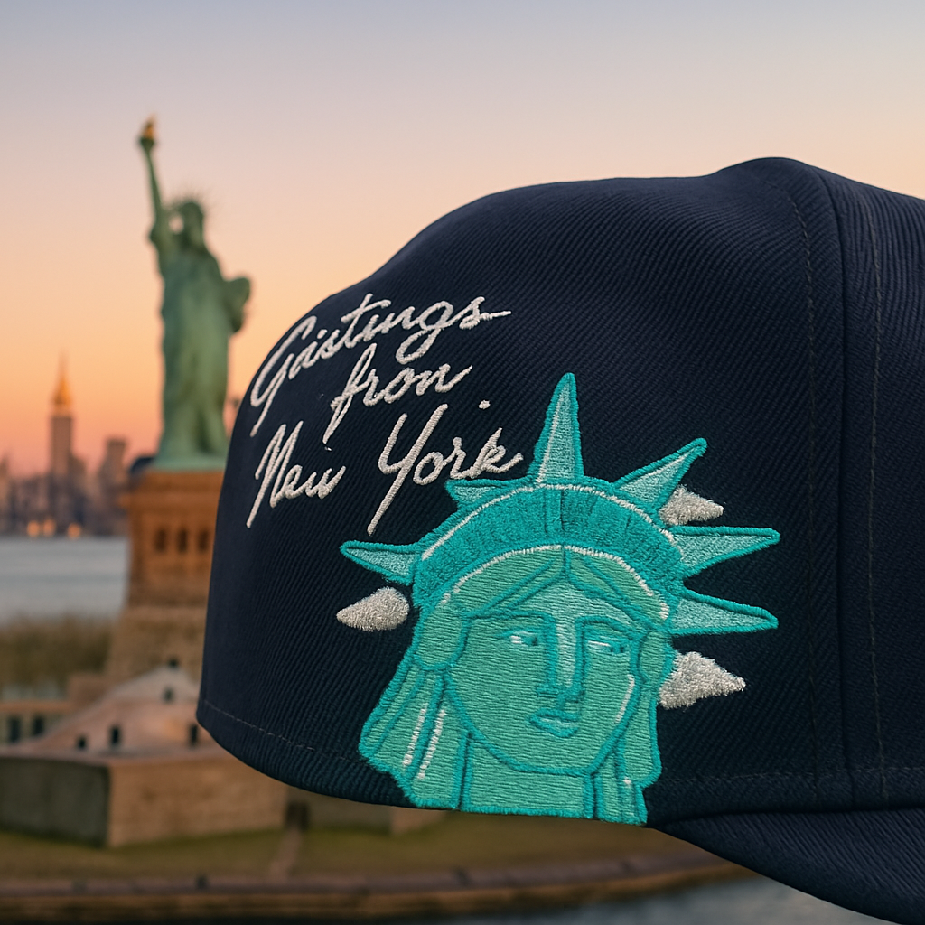 New York Yankees Black Fitted Cap with Statue of Liberty Embroidery